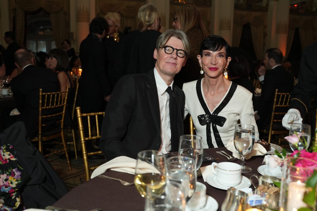 Andrew Bolton and Amy Fine Collins attend Fashion Group International's 39th Annual Night of Stars at The Plaza on October 17, 2023 in New York City.