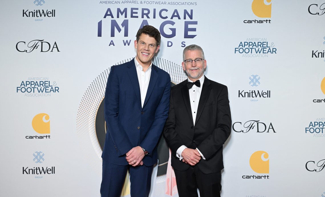Wes Gordon and Stephen Lamar, AAFA President and CEO attend AAFA American Image Awards 2024 at Gotham Hall on April 16, 2024 in New York City. (Photo by Slaven Vlasic/Getty Images for AAFA American Image Awards)