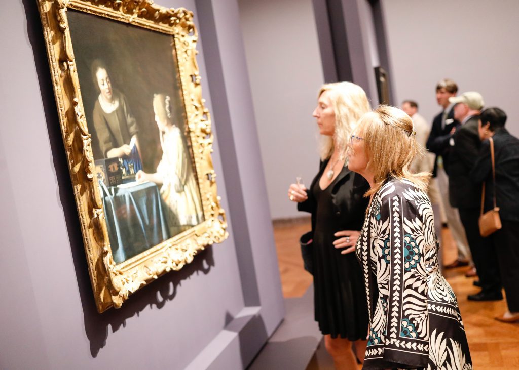 Guests enjoying a preview of the Frick’s special exhibition Vermeer’s Love Letters at the Spring Garden Party; photo: Matt Borkowski/BFA.com