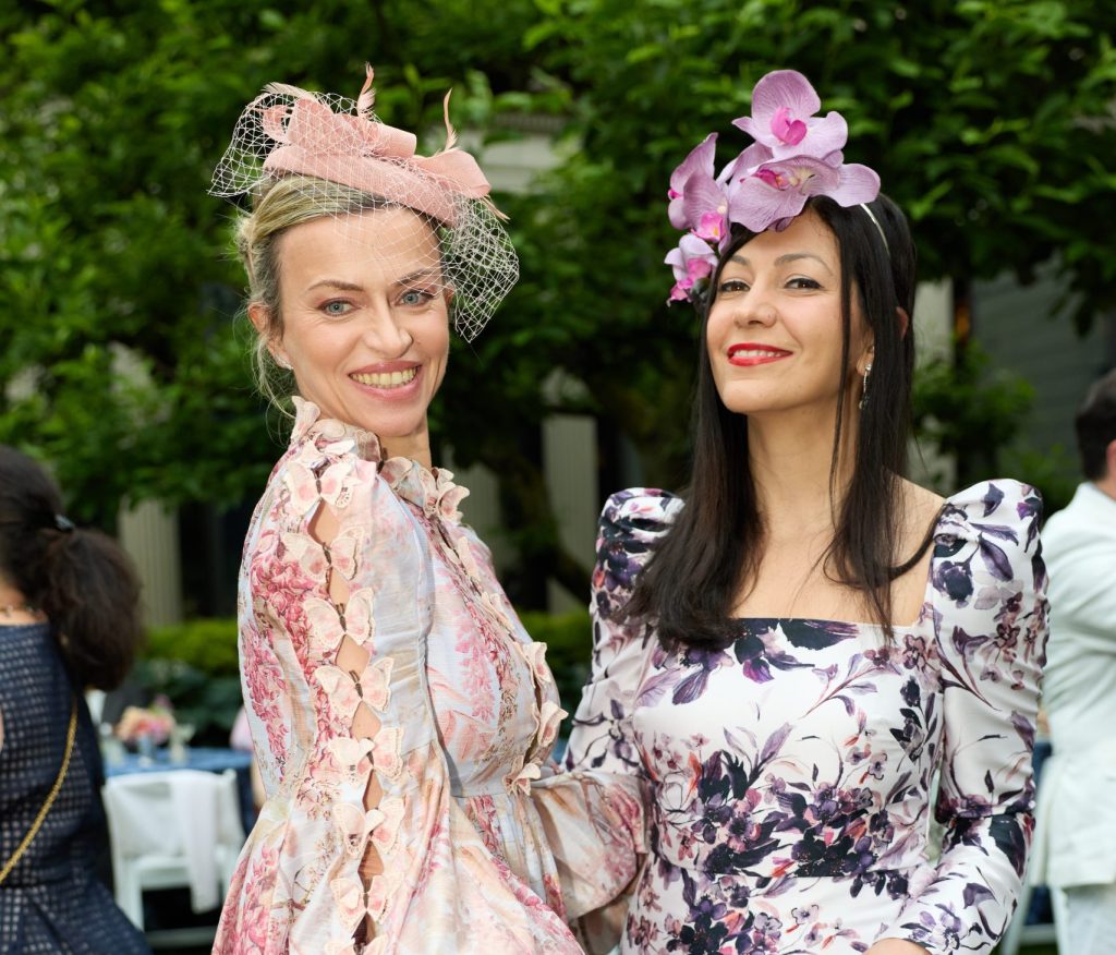 Frick Garden Party Sarah Lechevalier and Avishan Bodjnoud; photo: George Koelle