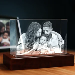 3D Photo Engraving Crystal Keepsake – Rectangle