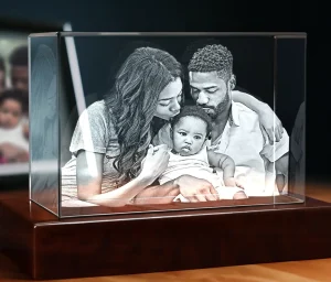 3D Photo Engraving Crystal Keepsake – Rectangle