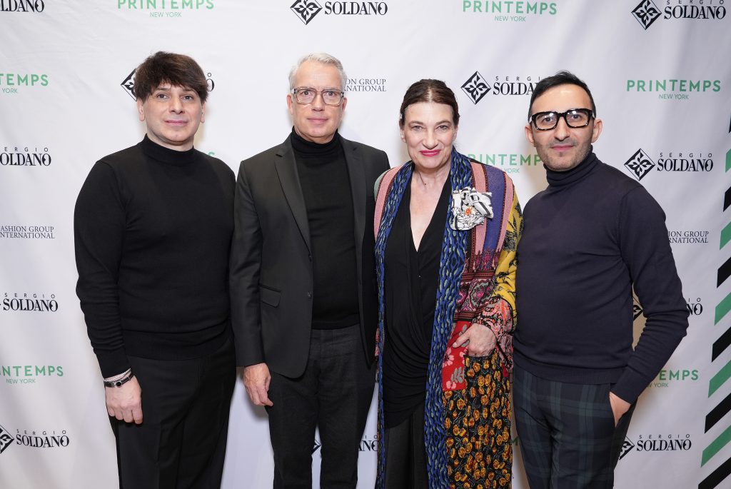 Giovanni Premoli, Thierry Prevost, Maryanne Grisz and Dario Di Bella attend the Sergio Soldano Brand Revival Event and F/W 2026 Womenswear Collection Presentation at Printemps on February 11, 2026 in New York City. (Photo by Sean Zanni/Getty Images for Sergio Soldano)