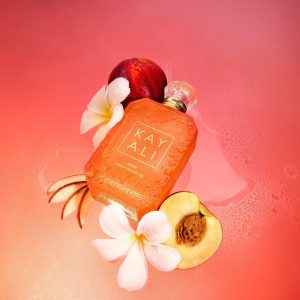 KAYALI—two irresistible scents from the Eden Collection: Eden Sweet Peach | 35 Eau de Parfum and Eden Plush Pear | 23 Eau de Parfum.
