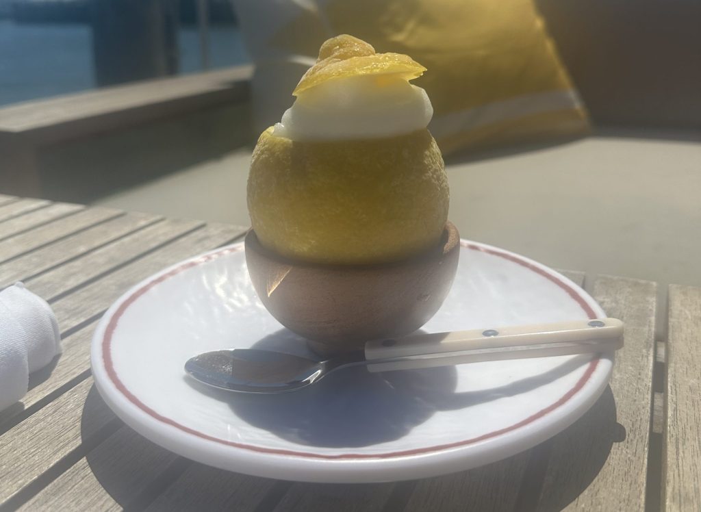 Lemon Sorbet in a lemon Greenport Claudio's Marina